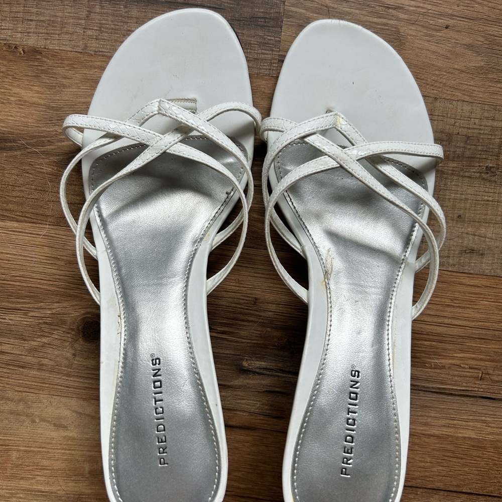 Predictions White Sandals Strappy Flat